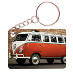 Sleutelhanger 6x4cm - T1 - Samba bus Rood - Oldtimer