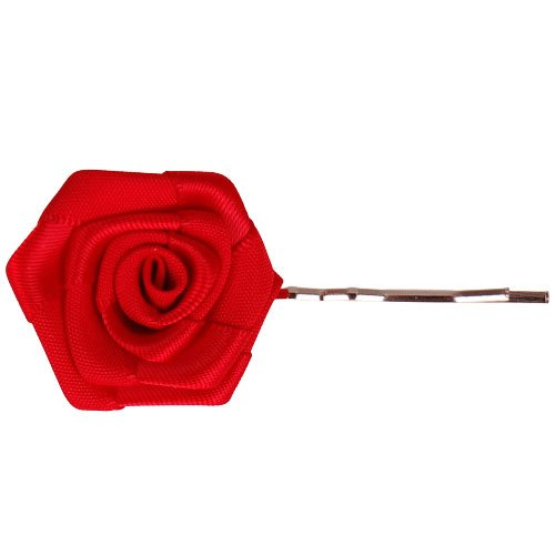 Schuifspeldje met rode bloem - 4cm 