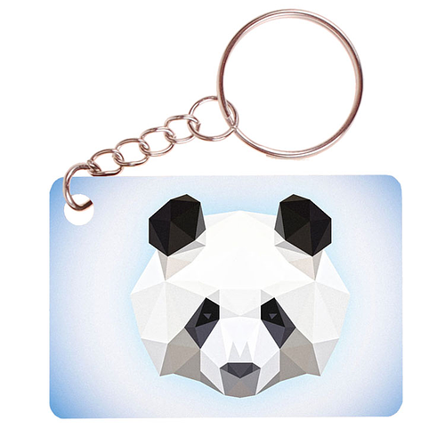 Sleutelhanger 6x4cm - Panda Digitale Illustratie