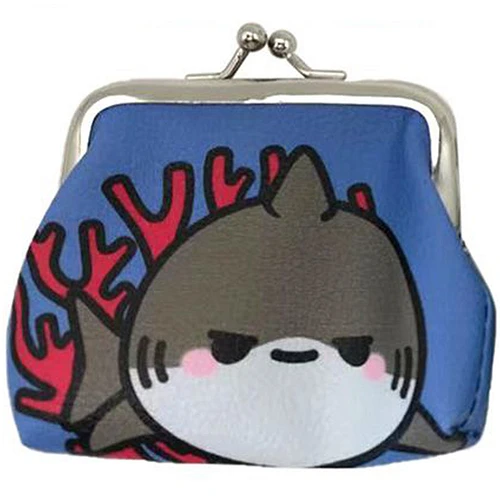 Knipportemonnee - Haai Adoramals Zeeleven - Blauw - 8x9x1,5cm