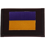 Zwarte klittenbandportemonnee 12x9cm - Applicatie 8x6cm vlag Oekraïne