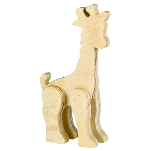 Giraffe - Hout 3D Staand - Hobby & DIY - Duurzaam & Onbehandeld Hout - 12x8x2cm