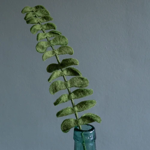 Vilt - Tak met Blaadjes - Eucalyptus - Groen - 55cm - Fairtrade Homedeco