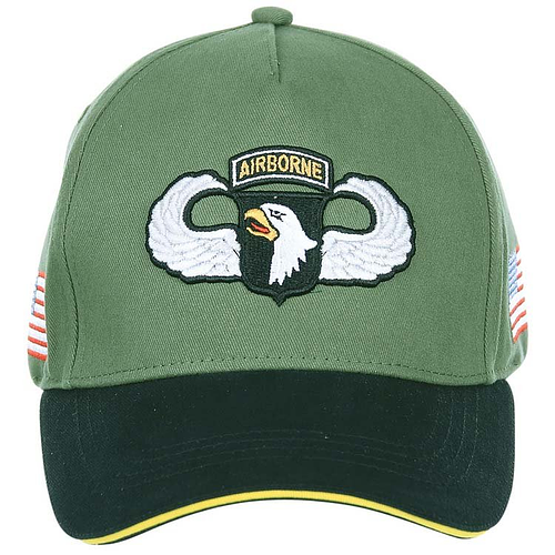 Baseballcap 101st Airborne - Groen met Zwarte klep
