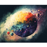 Schilderen op Nummer Set - Ruimte Planeten - incl. Verf & Penselen - 40x50cm