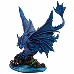 Beeld Waterdraak - Water Dragon - Blauw Anne Stokes - Fantasy Homedeco - 27x23cm