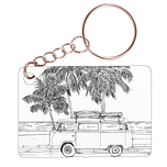 Sleutelhanger 6x4cm - Palmbeach - Getekend Busje