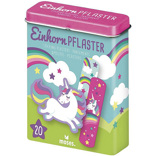 Blikje pleisters met eenhoorns