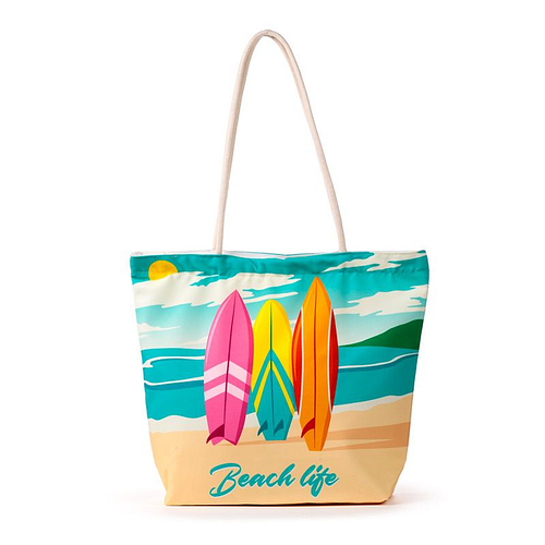 Strandtas - Beach Life Surf - Canvas - 39x47x15cm