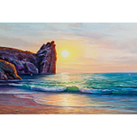 Diamond Painting Set - Oceaan-Strand met Klif - incl. Pen & Wax - 50 x 40 cm