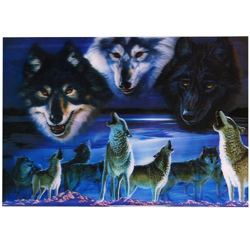 3-d poster huilende wolven