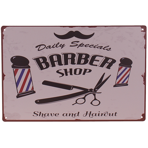 Metalen Plaatje - Barber Shop - Daily Specials - 20x30cm