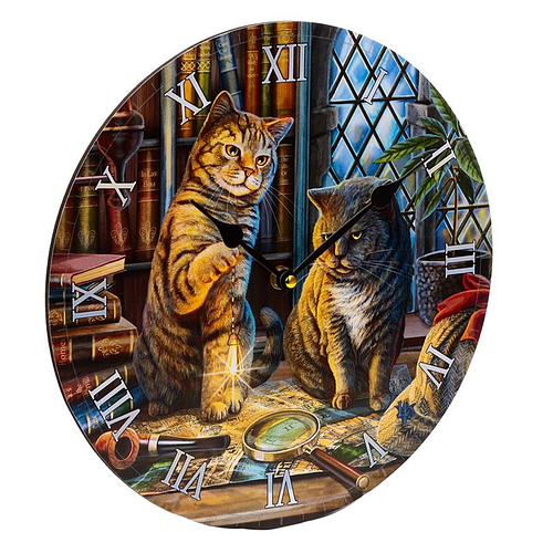 Klok - Purrlock Holmes Kat - Lisa Parker - Fantasy - 30x30x4cm