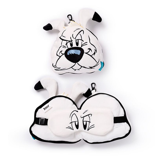 Reiskussen & Slaapmasker - Idefix - Astrix&Obelix - Rond - Relaxeazzz - 20x17x9cm