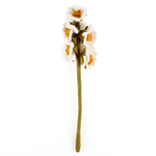 Vilten Stokroos Wit - 38cm
