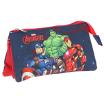 Etui 3-Vaks - Avengers - Captain American/Hulk/Iron Man - Blauw & Rood - 21,5x12x1-9cm