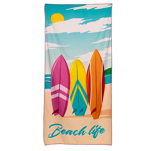 Strandlaken/Handdoek Beachlife - Surfplanken - Microvezel - 180x85cm