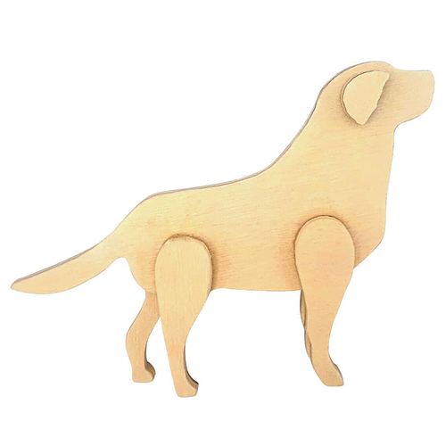 Hond - Hout 3D Staand - Hobby & DIY - Duurzaam & Onbehandeld Hout - 9.5x12.5x2cm
