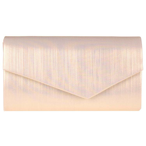 Avondtasje/Gala - Licht Goud Creme/Ivoorkleurig Glimmend - Envelopmodel - Magneetsluiting & Schouderketting - 22x5x12cm