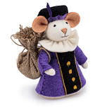 Pietermuis Vilt Fairtrade - Piet Paars met Jute Zak - Paars & Creme & Zwart - 18cm