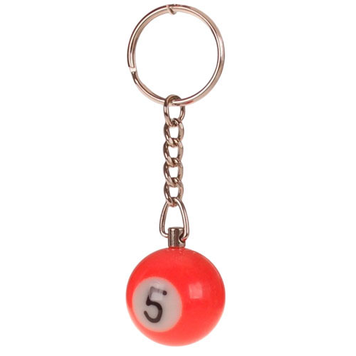 Sleutelhanger - Poolbiljart 5-Ball 3D - Oranje - 2,5cm