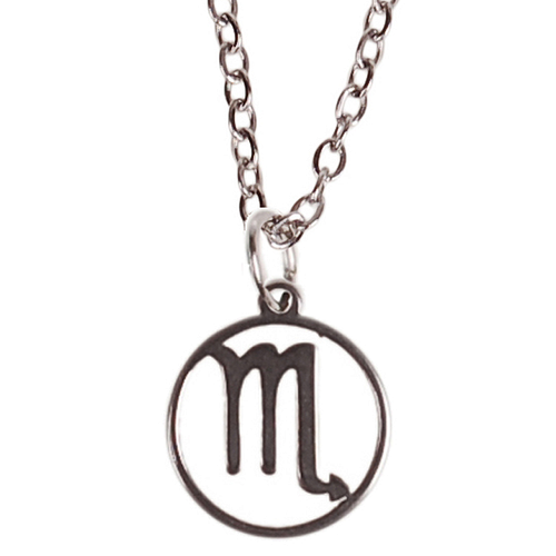 Kinderketting Zilverkleurig 45cm - Hangertje Sterrenbeeld RVS -  Schorpioen