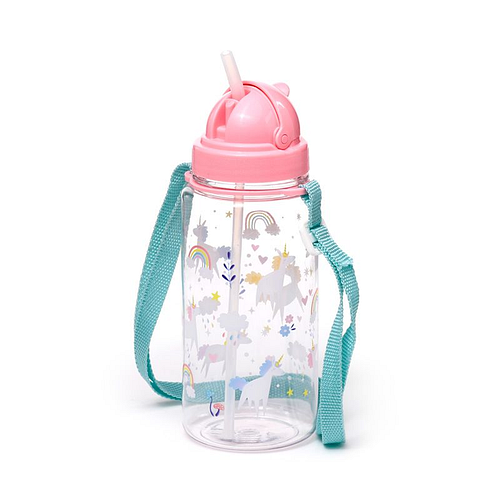 Drinkfles/Waterfles Kind - Unicorn Magic Magische Eenhoorn - Flip Straw - Ecozen - 450ml