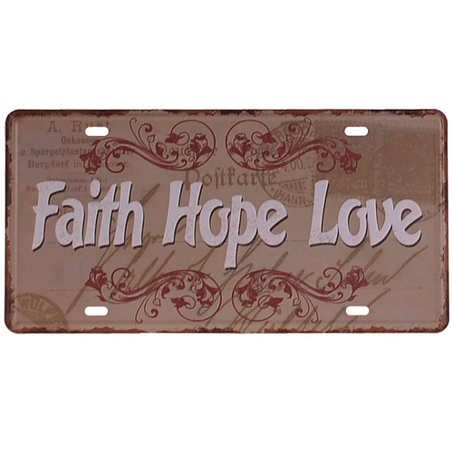  Amerikaans nummerbord - Faith Hope Love