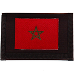 Zwarte klittenbandportemonnee 12x9cm - Applicatie 8x6cm vlag Marokkaans