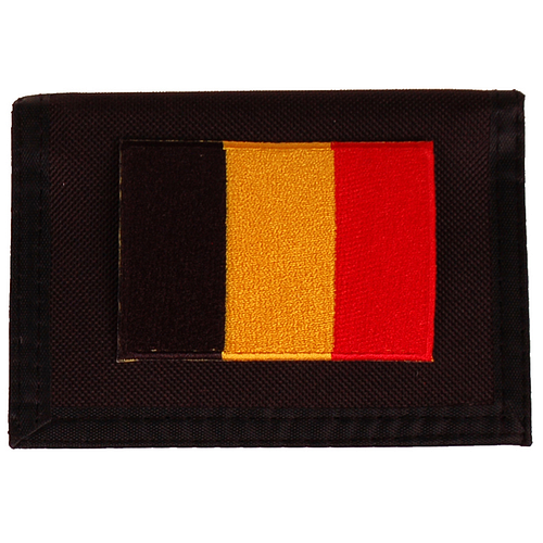 Portemonnee zwart 14x10cm - Vlag Belgie - 8x6cm 