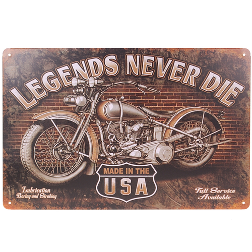 Metalen plaatje - Legends never die