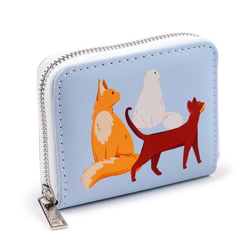 Portemonnee - Feline Fine Cats blauw - Rondrits - 8.5x11.5x2.5cm