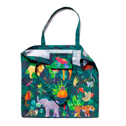 Opvouwbare Tas - Animal Kingdom - Wilde Dierenrijk - RPET Herbruikbaar - 42x44cm