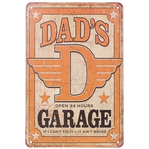 Metalen plaatje - dad's garage
