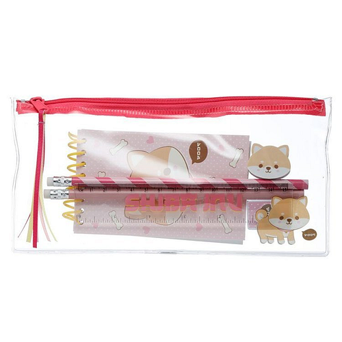 7-delige schrijfset - Cutimals - Shiba Inu hond