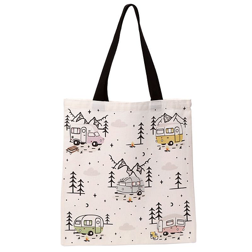 Tas Shopper - Wildwood Camper & Caravan - Polykatoen Herbruikbaar - 39.5x37.5cm