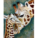 Schilderen op Nummer Set - Giraffe met Jonge Giraffe - incl. Verf & Penselen - 30x40cm
