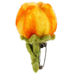 Vilten Broche Tulp Geel/Oranje - 8cm