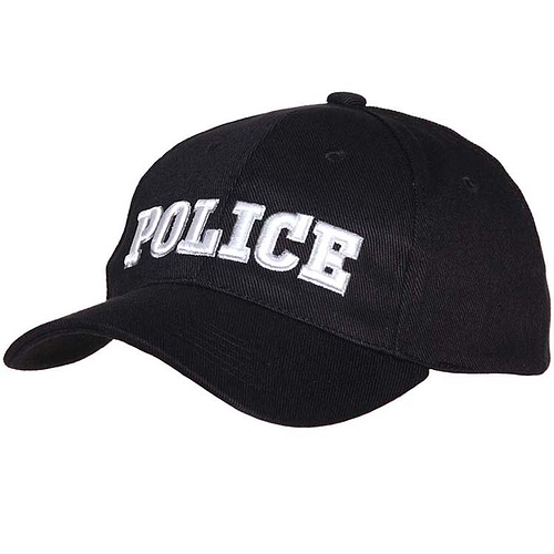 Baseballcap Zwart met witte geborduurde letters - POLICE