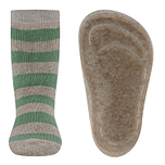 Antislipsokken Ewers Kindermaat - Beige met Groene Banen - Elastisch - Siliconenzool