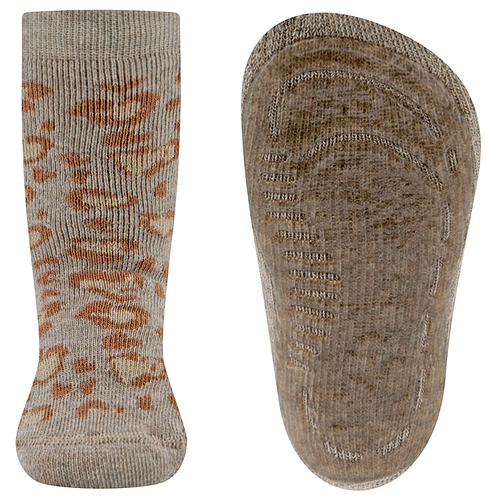 Antislipsokken Ewers Volwassen - Beige met Luipaardvlek Hartvormig Design Bruin - Siliconenzool