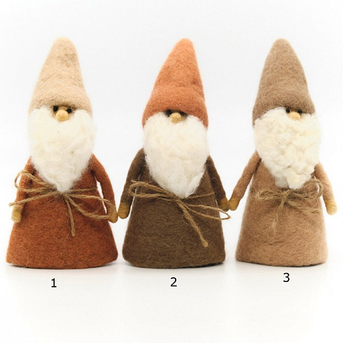 Vilten Kabouter natureltinten groot - 18cm