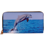 Portemonnee met dolfijn die uit water springt - 19,5x10cm