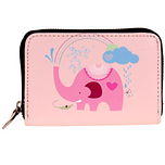 Wit portemonneetje met lieve roze olifant - 14x10cm