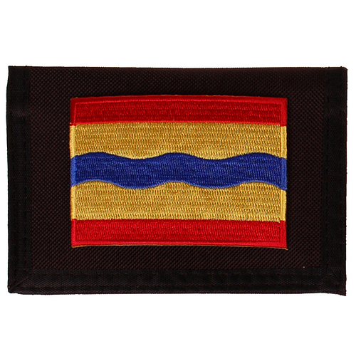 Portemonnee zwart 14x10cm - Vlag Overijssel - 8x6cm 