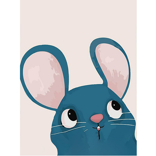 Diamond Painting Knutselset Kind 6+ - Muis Cartoon - Kaart - incl. Pen - 15x20cm