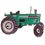 Strijkapplicatie Trekker/Tractor Groen 7,5x5cm