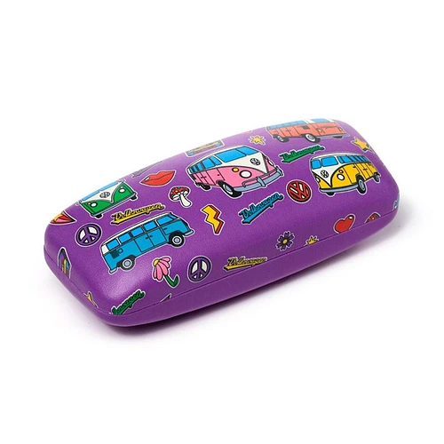 Brillenkoker/Zonnebril Houder Case - Volkswagen Busje T1 Retro - Paars - 5x16x6cm