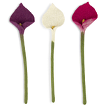 Bloemen - Calla 50cm - Vilt Fairtrade - Assortiment 3 kleuren - Magenta/Paars/Wit -  Homedeco