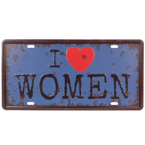Amerikaans nummerbord - I love women